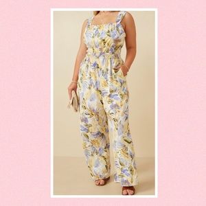 Plus size floral jumpsuit